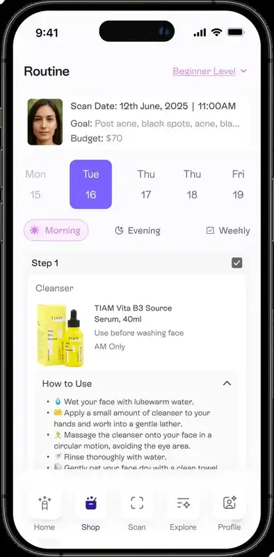 Oyster morning and night routine screen